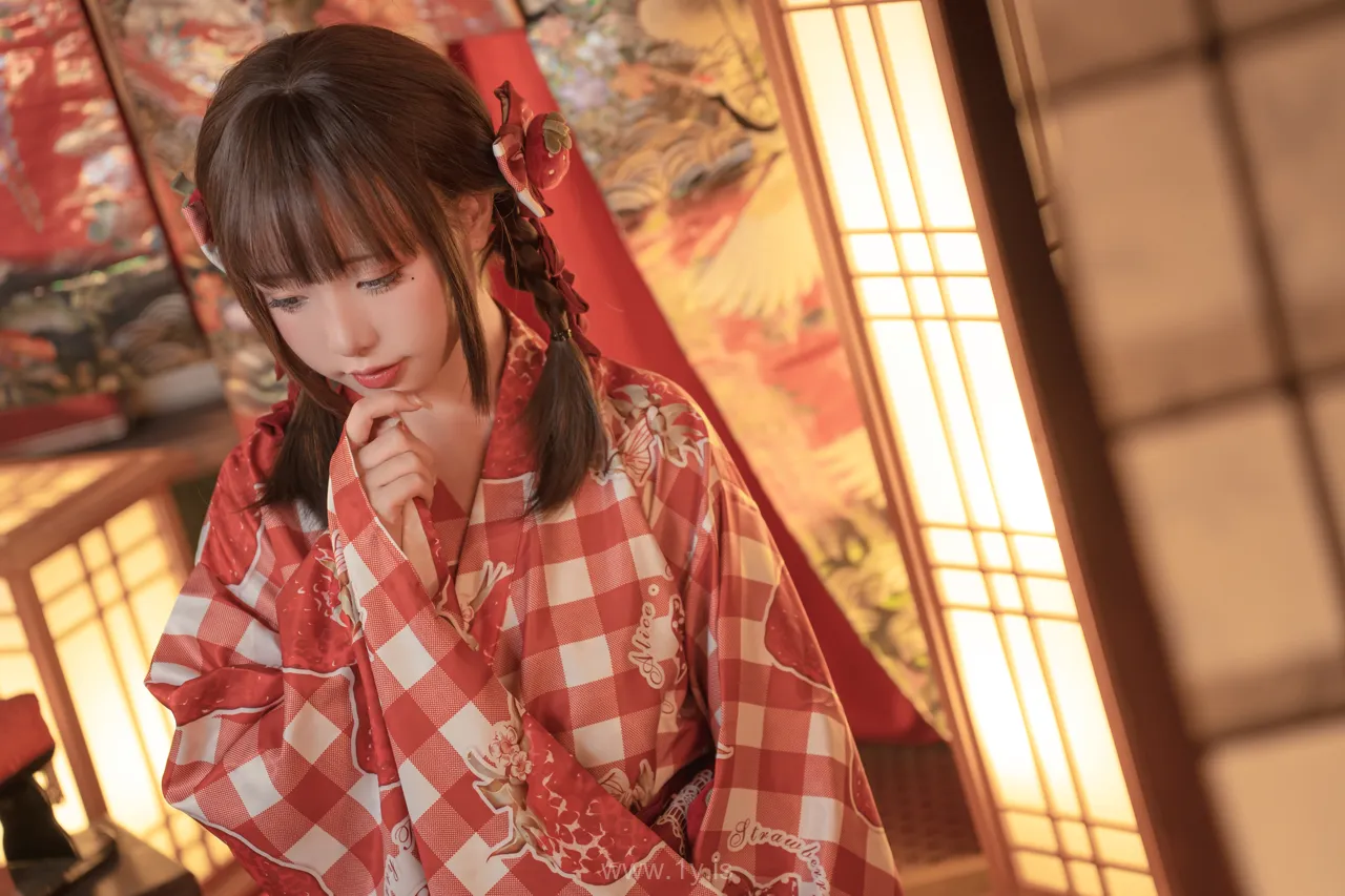 爆机少女喵小吉MiaoXiaoJi NO.064 Sweet Babe in Kimono(灼灼其华)